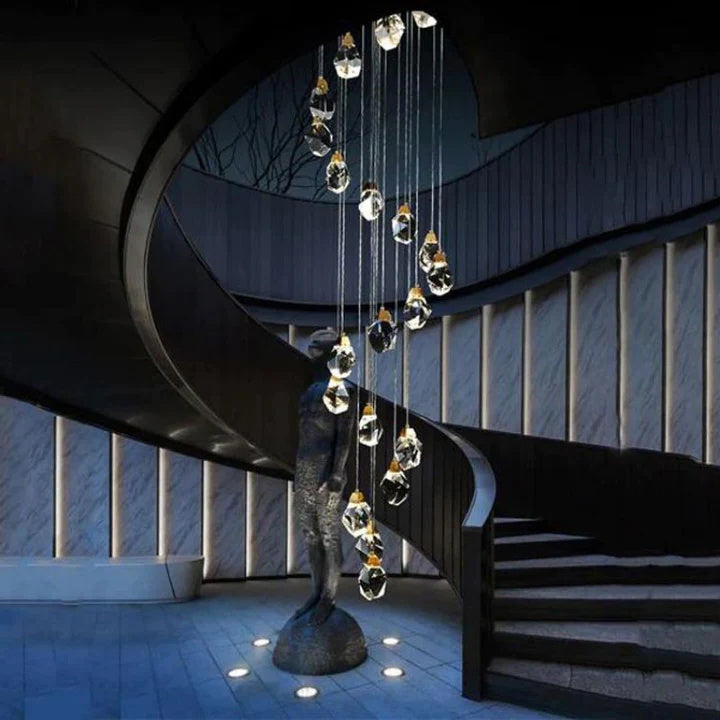 Denise Prism Crystal Staircase Chandelier