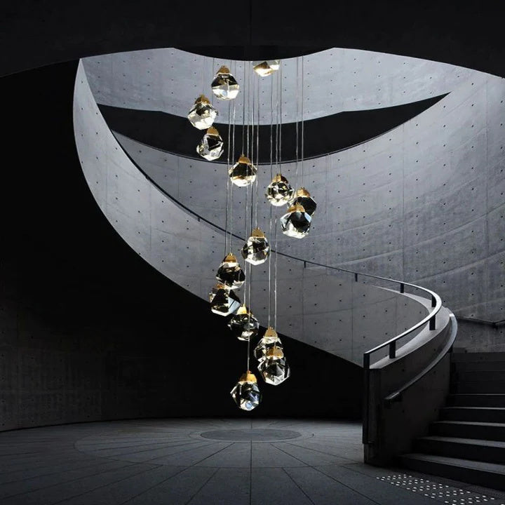 Denise Prism Crystal Staircase Chandelier