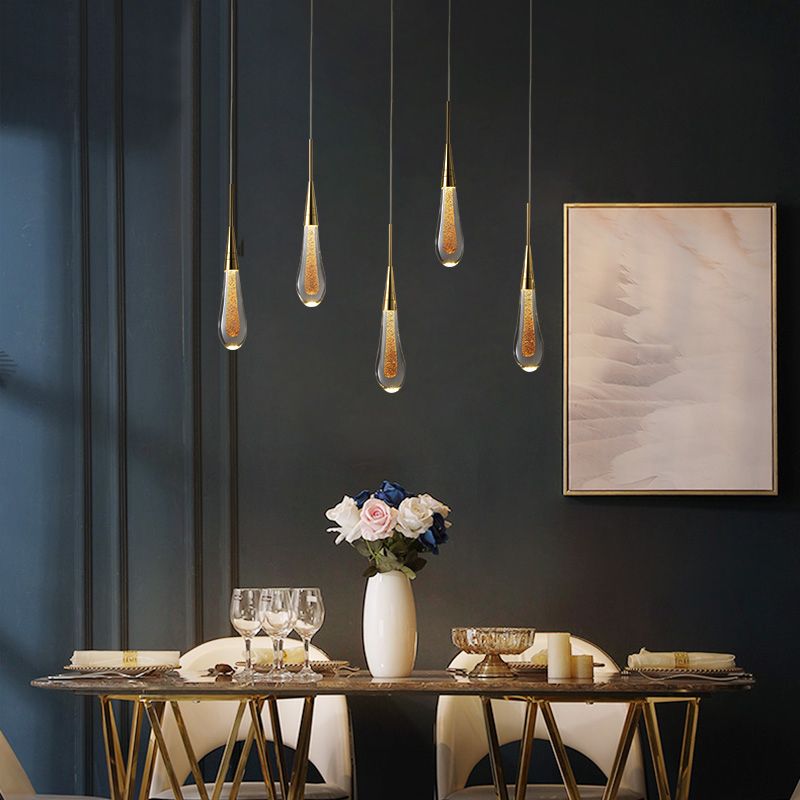 Valentina Teardrop Pendant Light Crystal Metal Bedroom