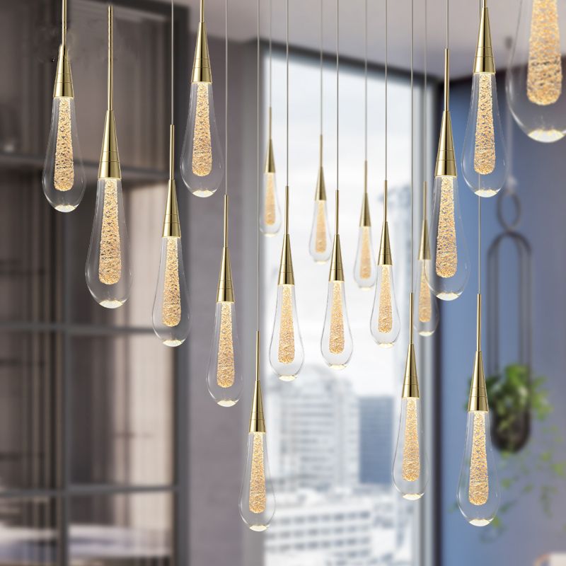 Valentina Teardrop Pendant Light Crystal Metal Bedroom