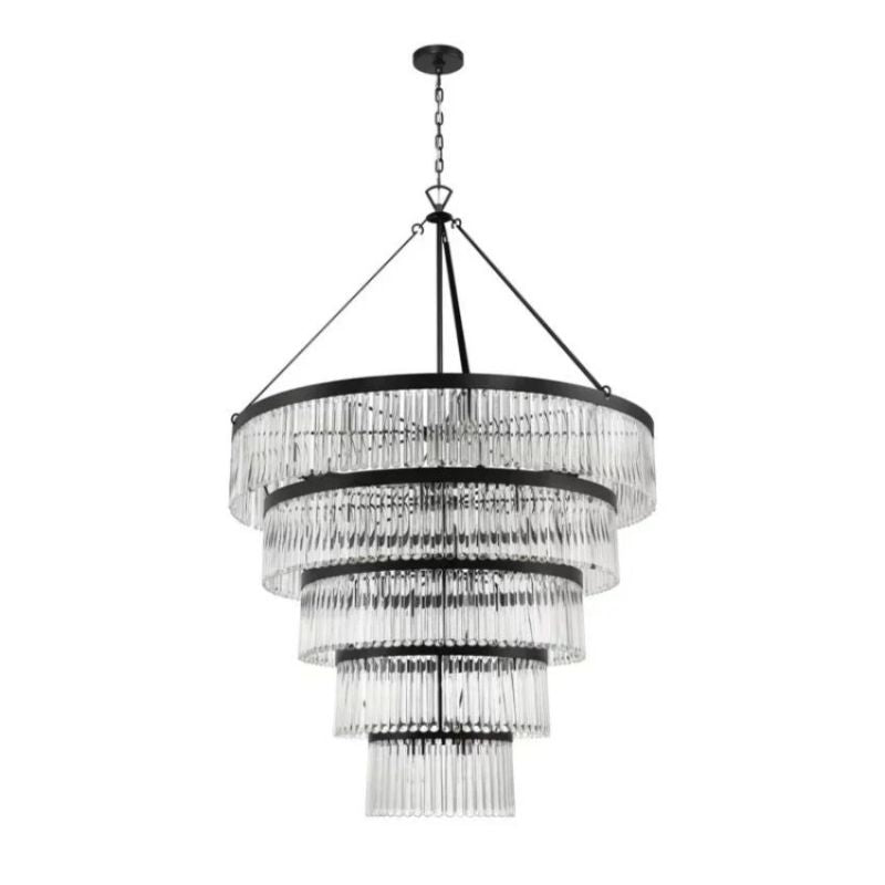 Grent 5-Tier Round Crystal Chandelier 48" - jchandelier
