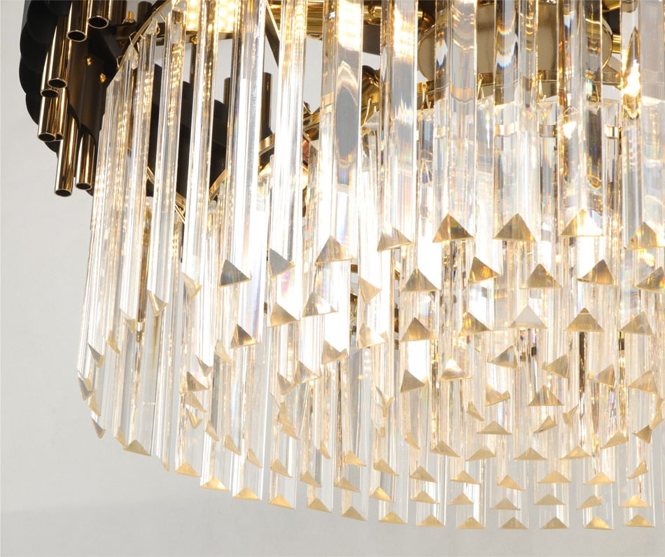 Deniselamp® Glacia Grand Black Modern Crystal Flush Mount Chandelier