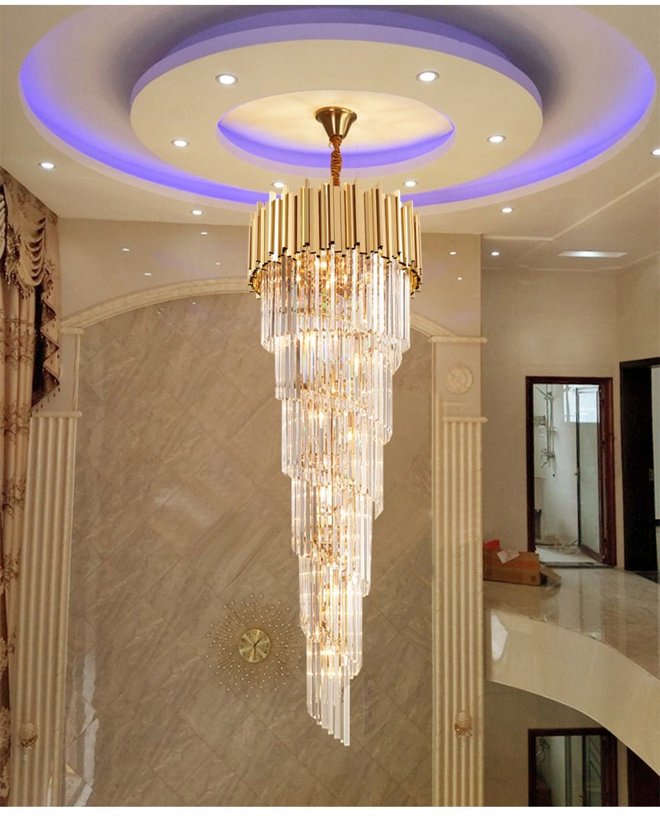 JC Modern cascade chandelier for staicase, lobby, hall, foyer, stairwell image | luxury furniture | cascade chandelier