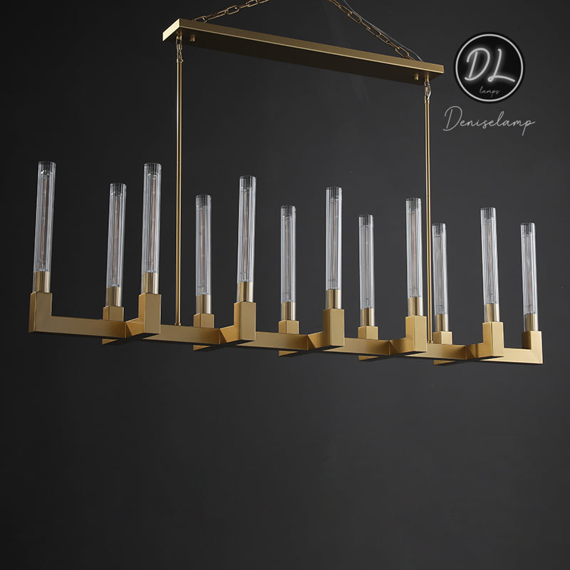 Elegance Modern Gorgeous Flow Stripe Linear Chandelier 67"