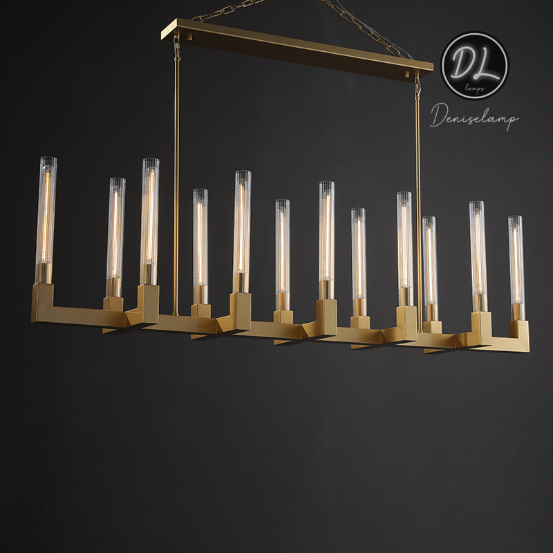 Elegance Modern Gorgeous Flow Stripe Linear Chandelier 67"