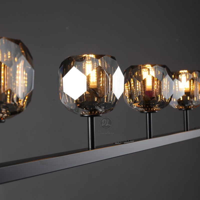 Dawn- Modern Design Niche Unique Hexagonal Crystal Ball Linear Chandelier 48"/60" Over Dining Table