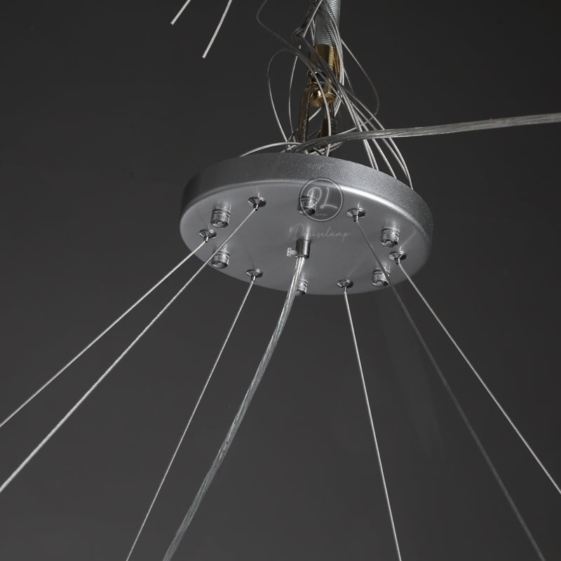 Customized Round Chandelier 59‘’- Full crystal, canopy 8''