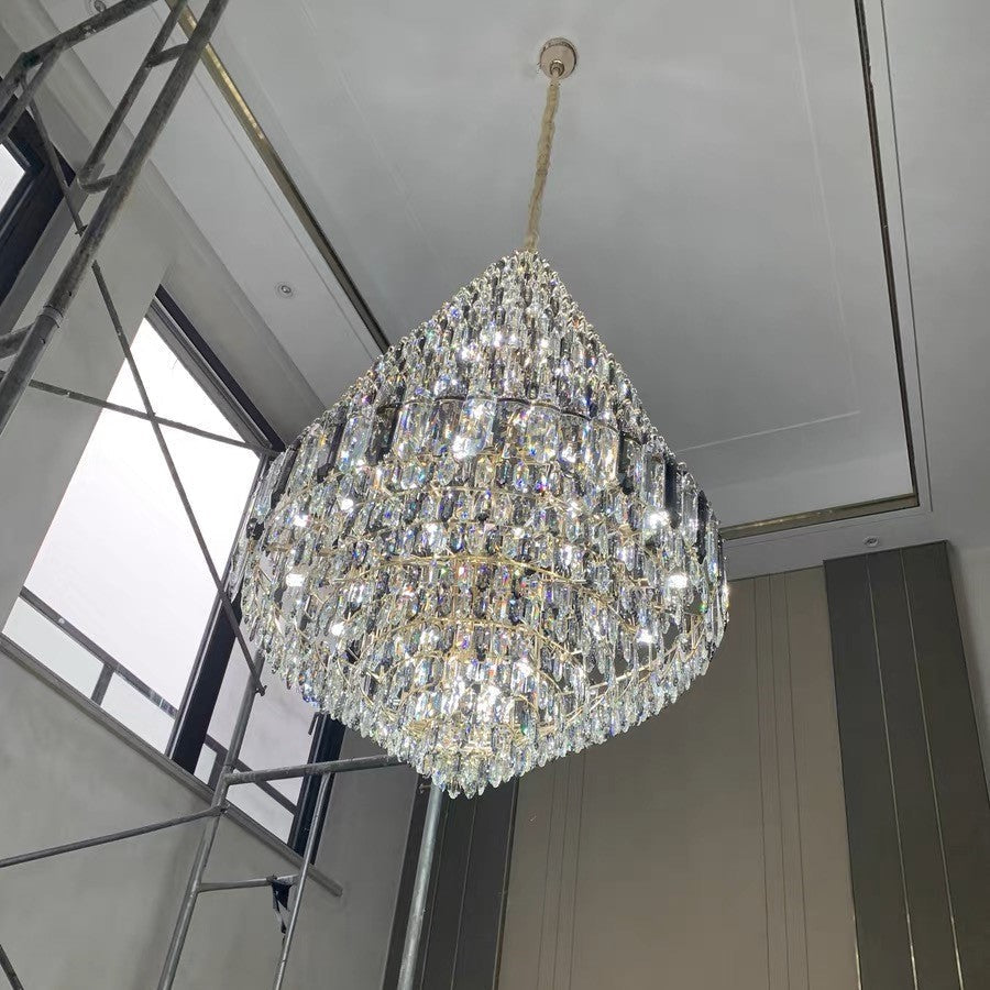 Denise Modern Luxury Multi-Tier Honeycomb Crystal Chandelier