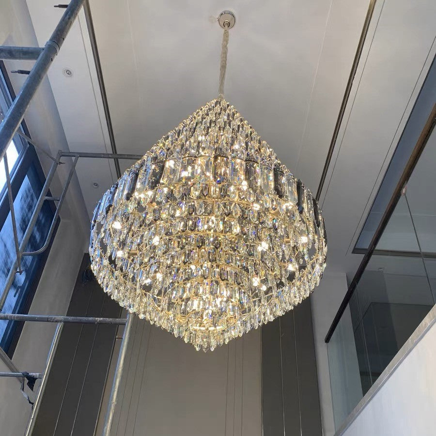 Denise Modern Luxury Multi-Tier Honeycomb Crystal Chandelier