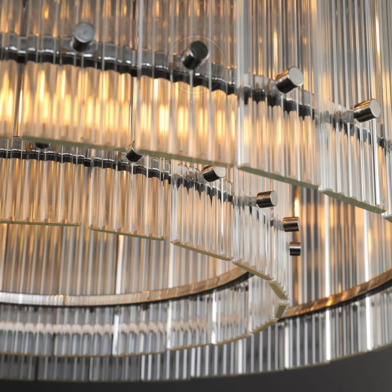 Golden Tea Modern Round Glass Chandelier 48"