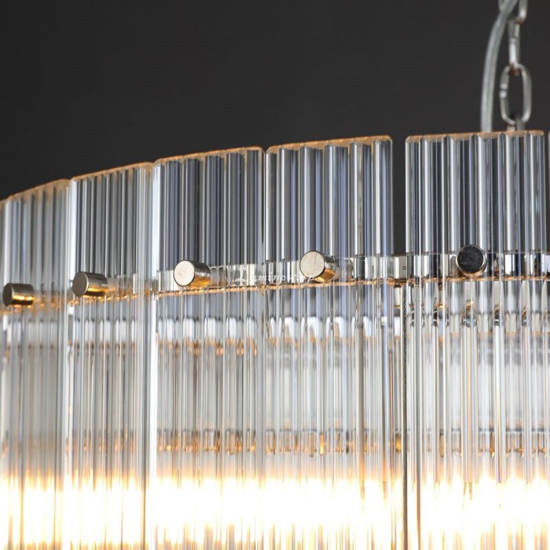 Golden Tea Modern Round Glass Chandelier 48"