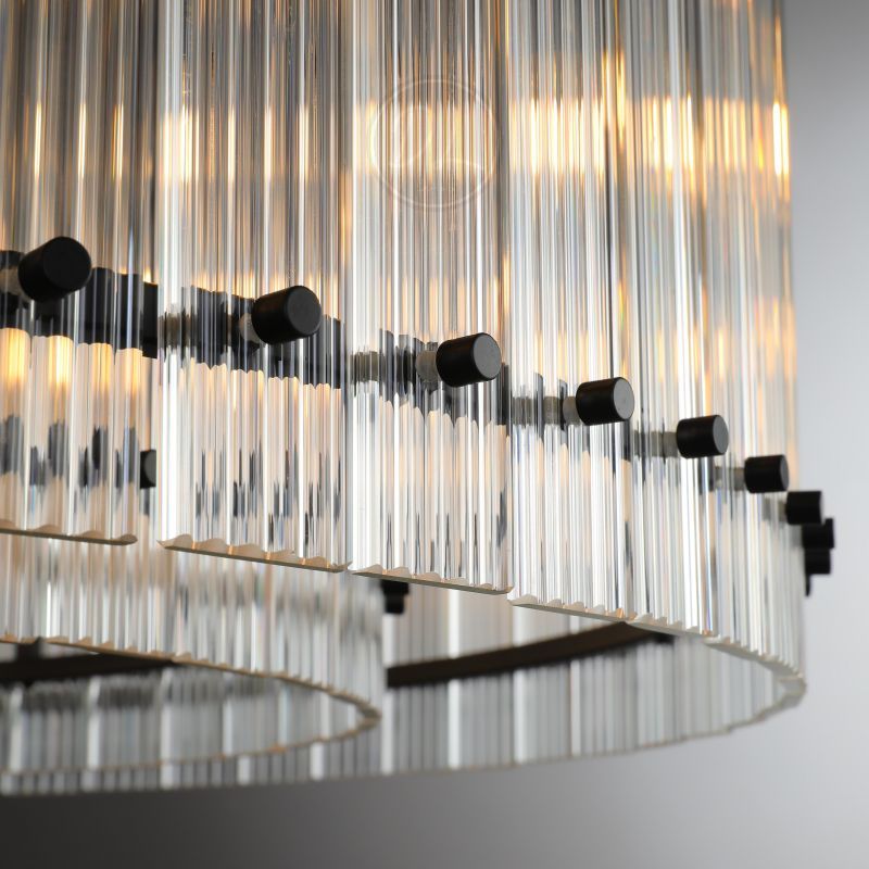 Golden Tea Modern Round Glass Chandelier 48"