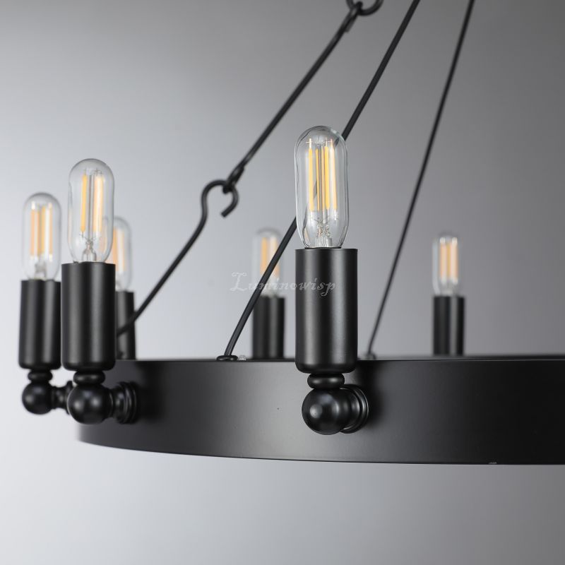 Horizon- Vintage glamorous metallic Filament Round Chandelier 26" 38"/ 50"/ 63"/ 73"