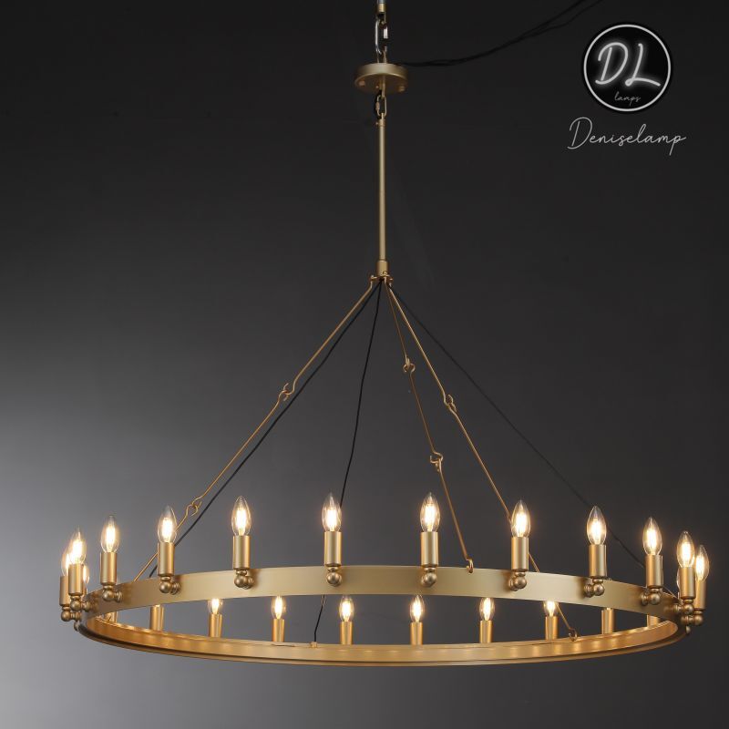 Horizon- Vintage glamorous metallic Filament Round Chandelier 26" 38"/ 50"/ 63"/ 73"