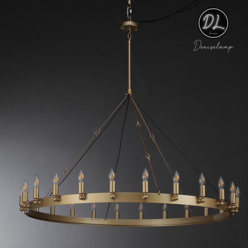 Horizon- Vintage glamorous metallic Filament Round Chandelier 26" 38"/ 50"/ 63"/ 73"