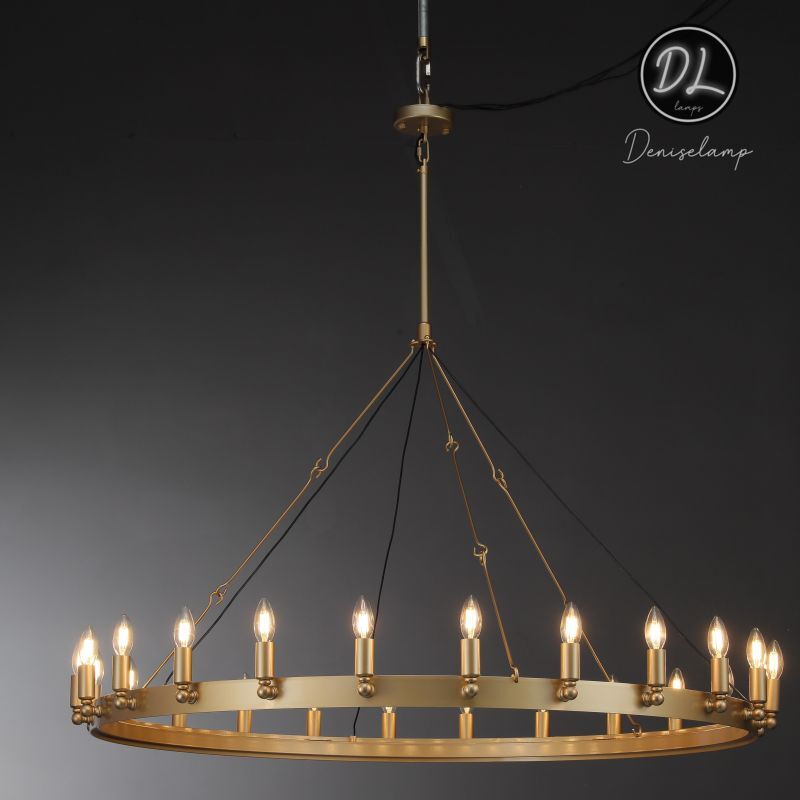 Horizon- Vintage glamorous metallic Filament Round Chandelier 26" 38"/ 50"/ 63"/ 73"