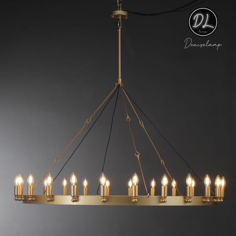 Horizon- Vintage glamorous metallic Filament Round Chandelier 26" 38"/ 50"/ 63"/ 73"