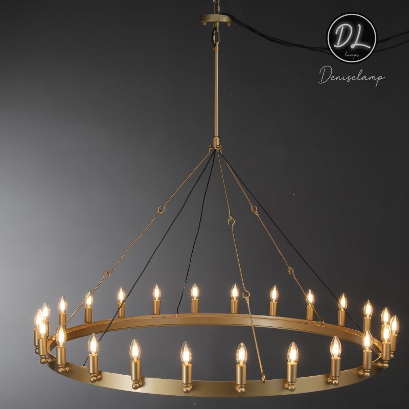 Horizon- Vintage glamorous metallic Filament Round Chandelier 26" 38"/ 50"/ 63"/ 73"