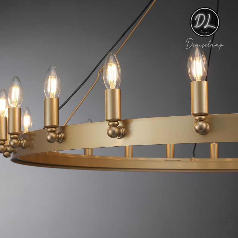 Horizon- Vintage glamorous metallic Filament Round Chandelier 26" 38"/ 50"/ 63"/ 73"