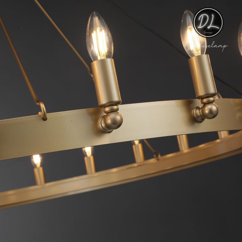 Horizon- Vintage glamorous metallic Filament Round Chandelier 26" 38"/ 50"/ 63"/ 73"