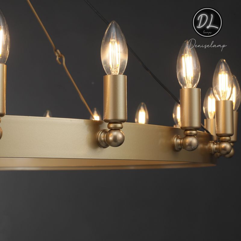 Horizon- Vintage glamorous metallic Filament Round Chandelier 26" 38"/ 50"/ 63"/ 73"