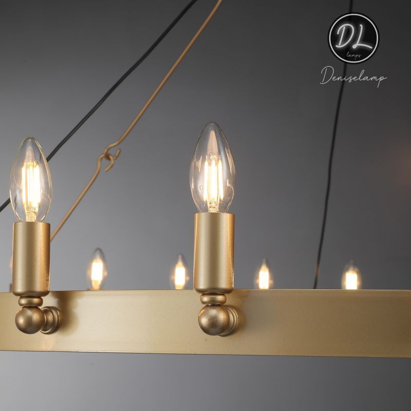 Horizon- Vintage glamorous metallic Filament Round Chandelier 26" 38"/ 50"/ 63"/ 73"