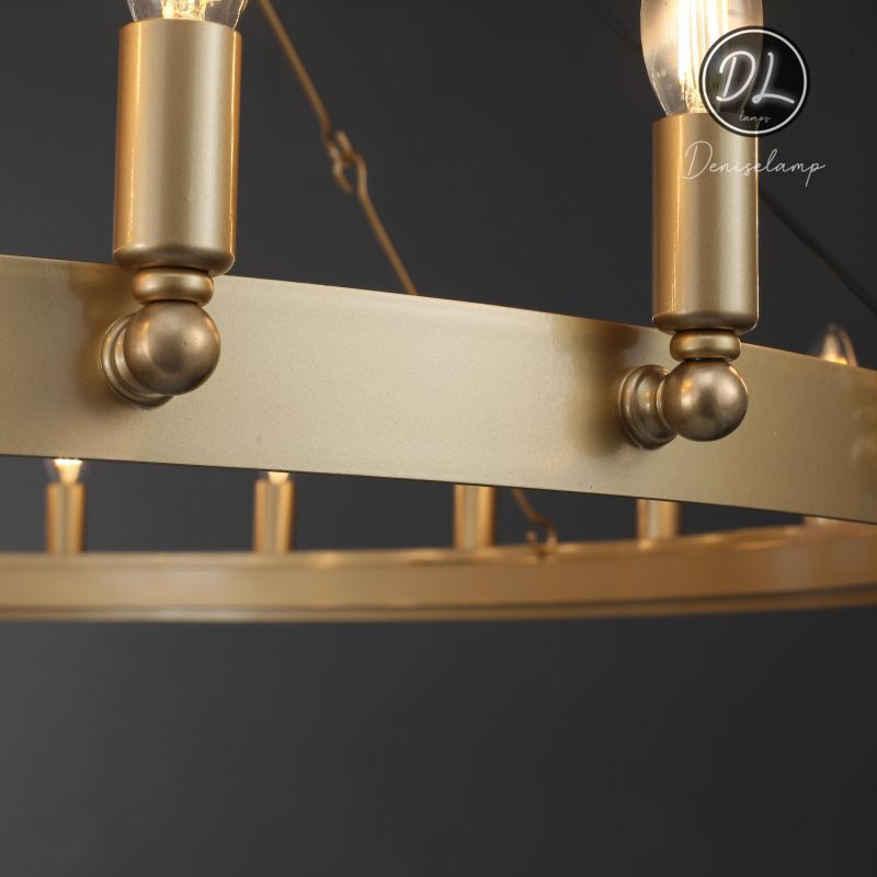 Horizon- Vintage glamorous metallic Filament Round Chandelier 26" 38"/ 50"/ 63"/ 73"