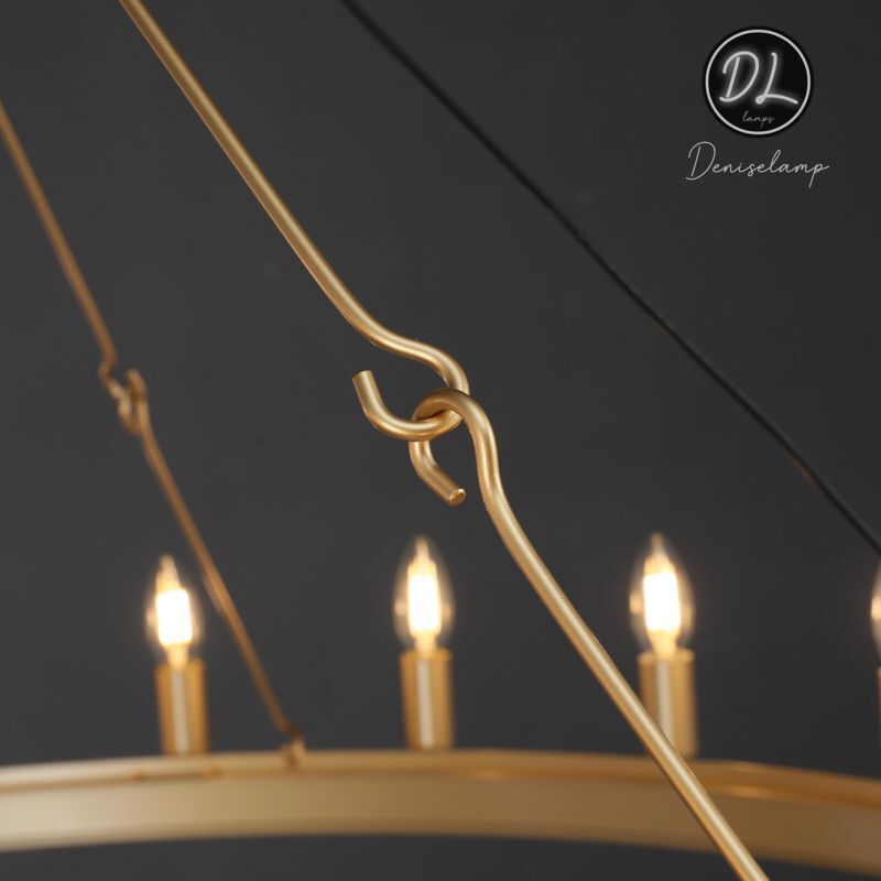 Horizon- Vintage glamorous metallic Filament Round Chandelier 26" 38"/ 50"/ 63"/ 73"