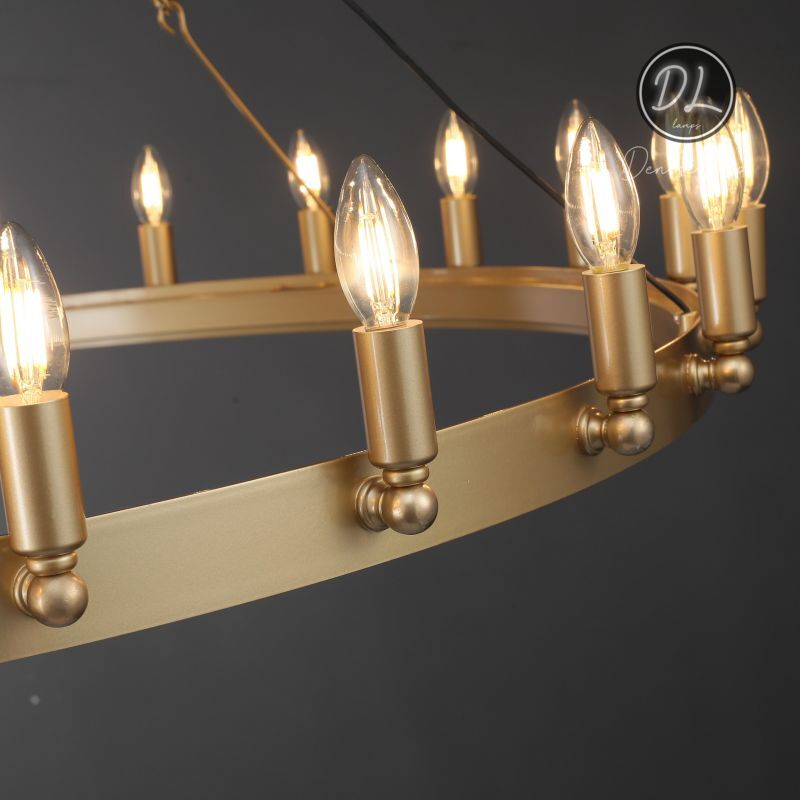 Horizon- Vintage glamorous metallic Filament Round Chandelier 26" 38"/ 50"/ 63"/ 73"