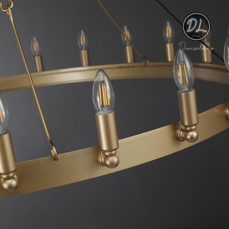 Horizon- Vintage glamorous metallic Filament Round Chandelier 26" 38"/ 50"/ 63"/ 73"