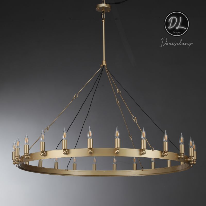 Horizon- Vintage glamorous metallic Filament Round Chandelier 26" 38"/ 50"/ 63"/ 73"