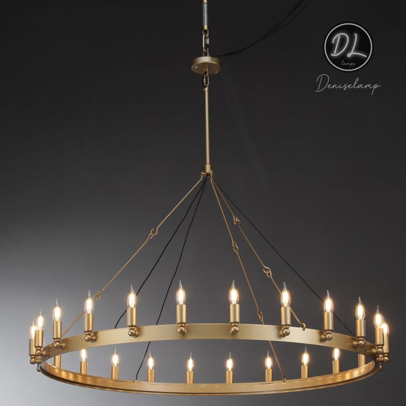 Horizon- Vintage glamorous metallic Filament Round Chandelier 26" 38"/ 50"/ 63"/ 73"