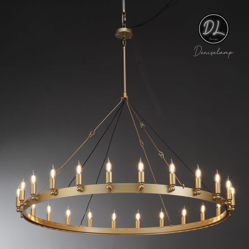 Horizon- Vintage glamorous metallic Filament Round Chandelier 26" 38"/ 50"/ 63"/ 73"