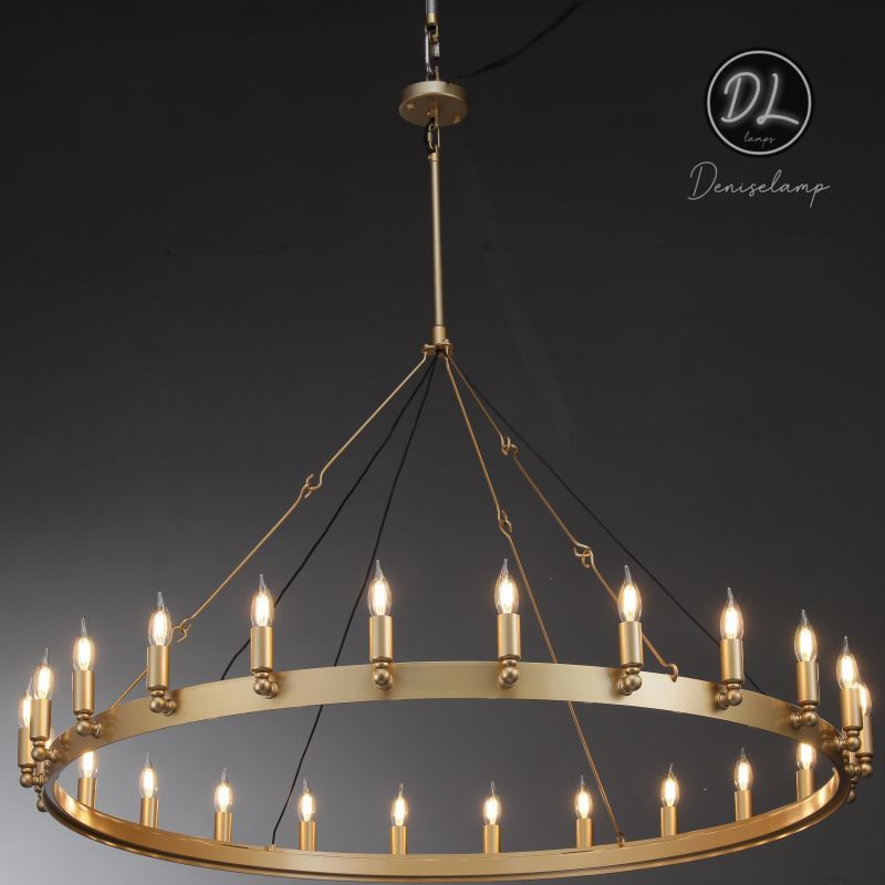 Horizon- Vintage glamorous metallic Filament Round Chandelier 26" 38"/ 50"/ 63"/ 73"