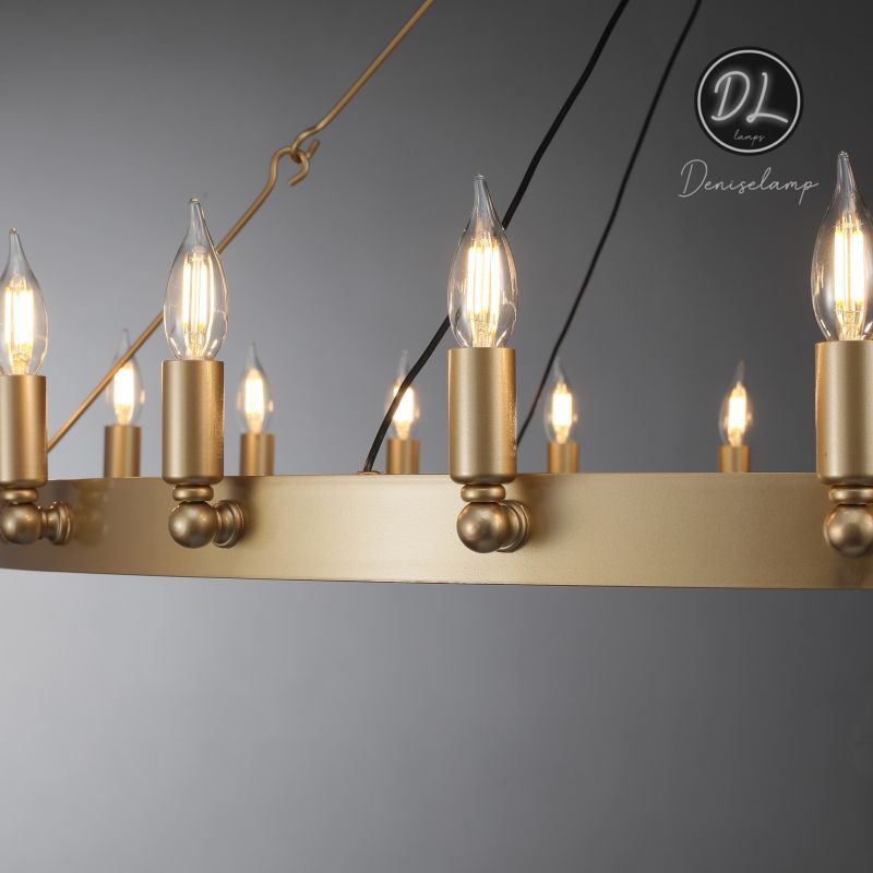 Horizon- Vintage glamorous metallic Filament Round Chandelier 26" 38"/ 50"/ 63"/ 73"