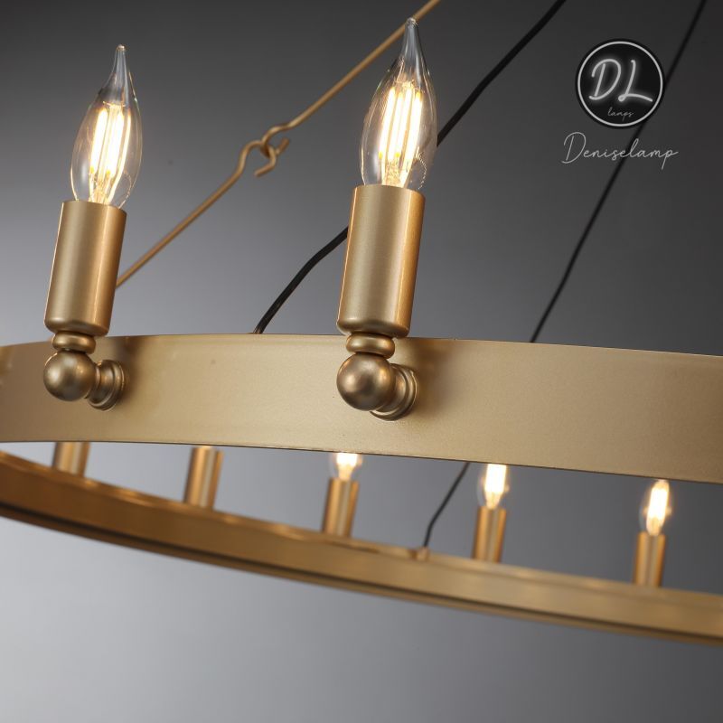 Horizon- Vintage glamorous metallic Filament Round Chandelier 26" 38"/ 50"/ 63"/ 73"