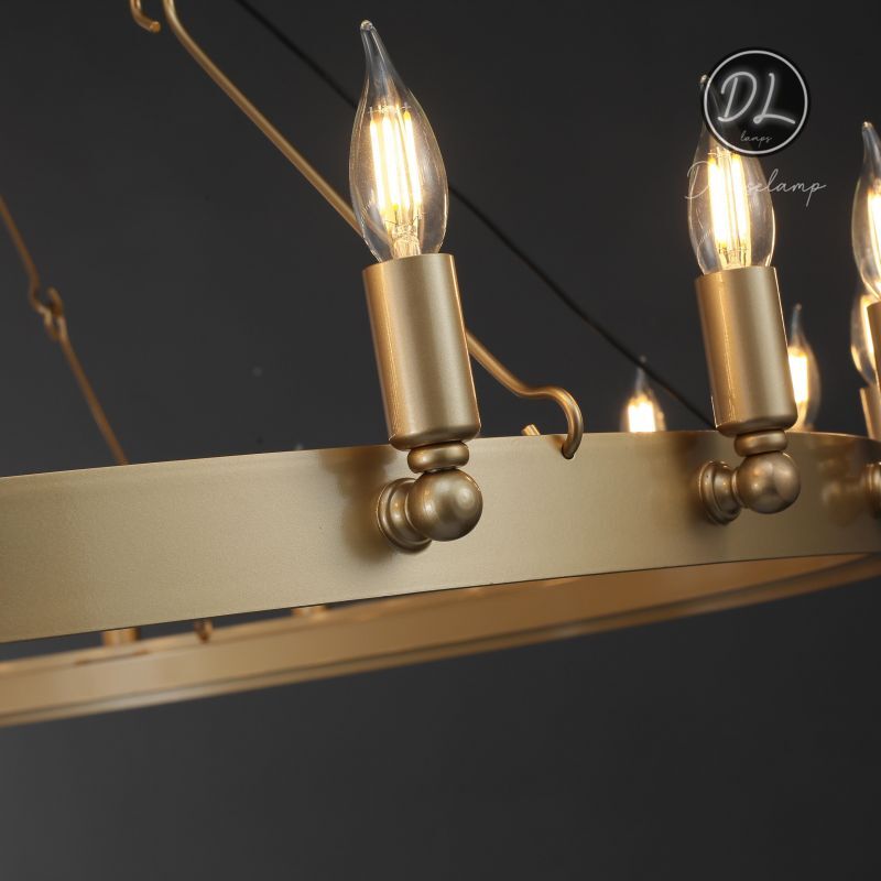 Horizon- Vintage glamorous metallic Filament Round Chandelier 26" 38"/ 50"/ 63"/ 73"