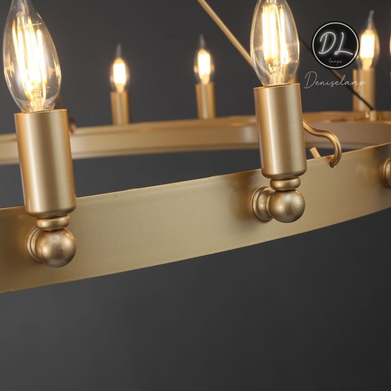 Horizon- Vintage glamorous metallic Filament Round Chandelier 26" 38"/ 50"/ 63"/ 73"