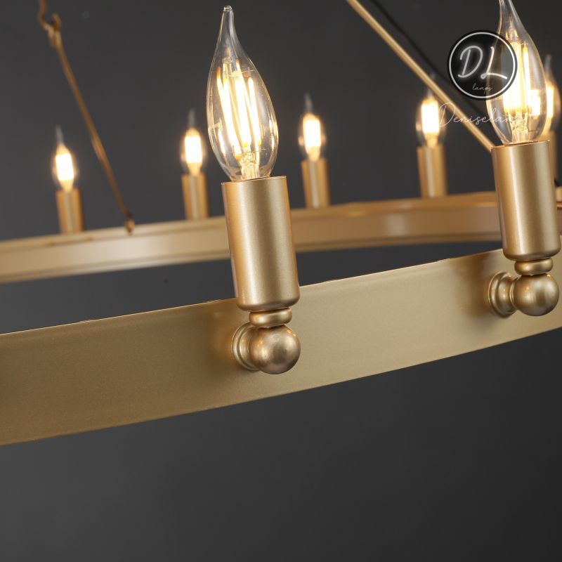 Horizon- Vintage glamorous metallic Filament Round Chandelier 26" 38"/ 50"/ 63"/ 73"