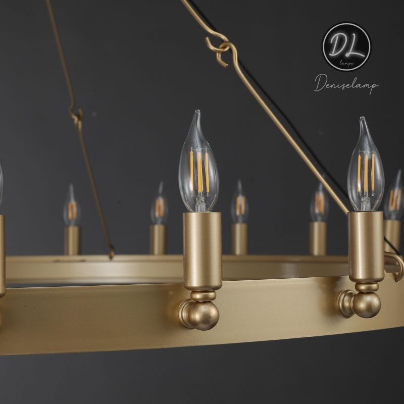 Horizon- Vintage glamorous metallic Filament Round Chandelier 26" 38"/ 50"/ 63"/ 73"