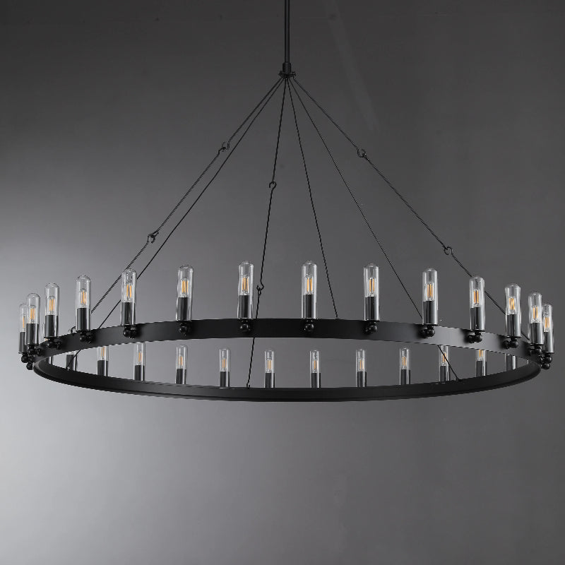 Horizon- Vintage glamorous metallic Filament Round Chandelier 26" 38"/ 50"/ 63"/ 73"