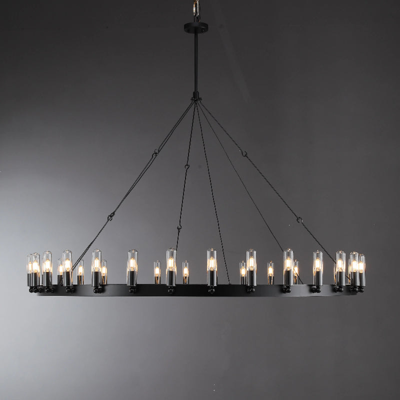 Horizon- Vintage glamorous metallic Filament Round Chandelier 26" 38"/ 50"/ 63"/ 73"