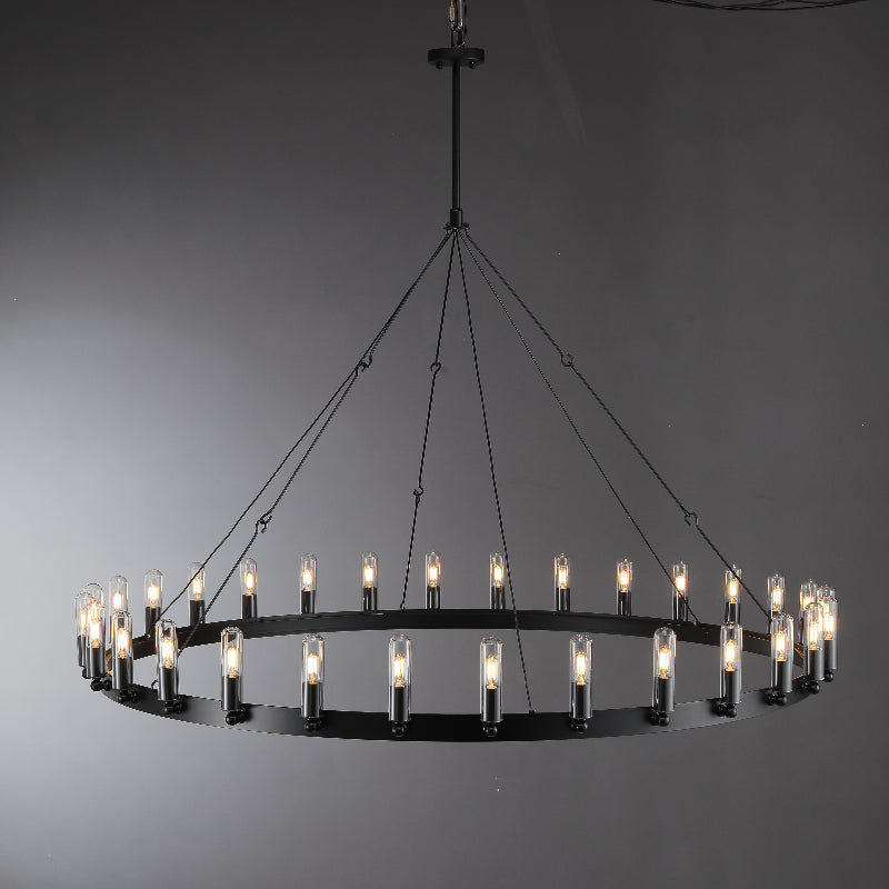 Horizon- Vintage glamorous metallic Filament Round Chandelier 26" 38"/ 50"/ 63"/ 73"