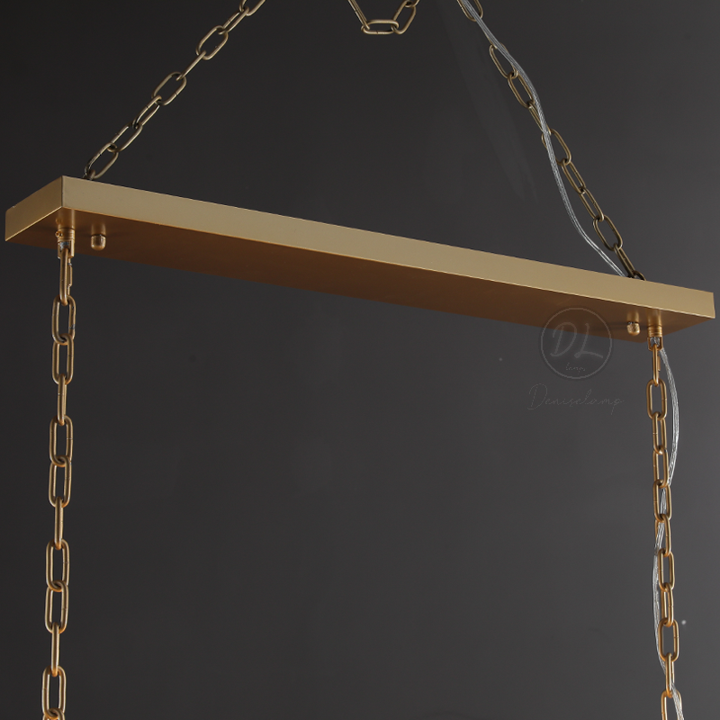 Verdant Calcite Rectangular Chandelier 74"