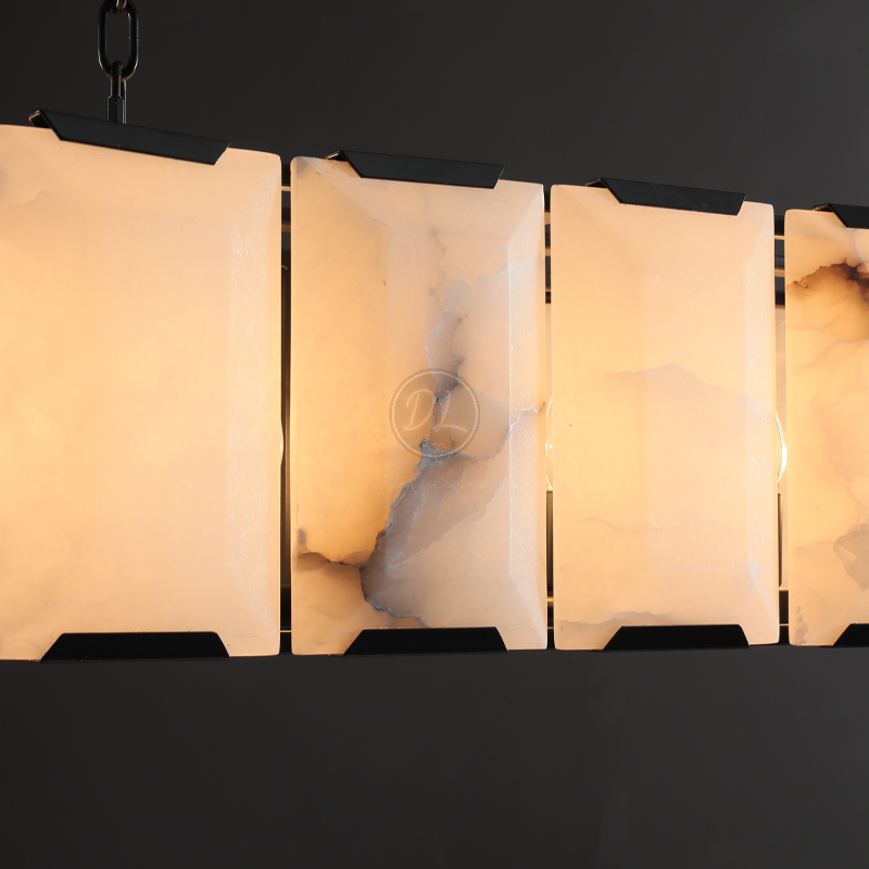 Verdant Calcite Rectangular Chandelier 74"