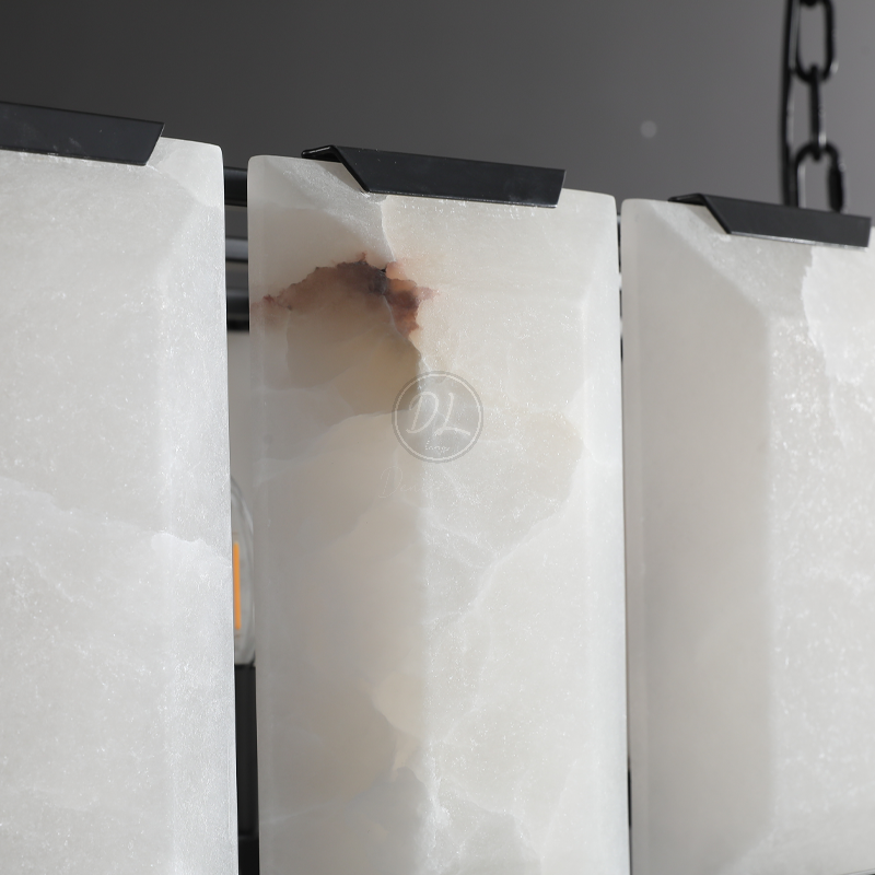 Verdant Calcite Rectangular Chandelier 74"