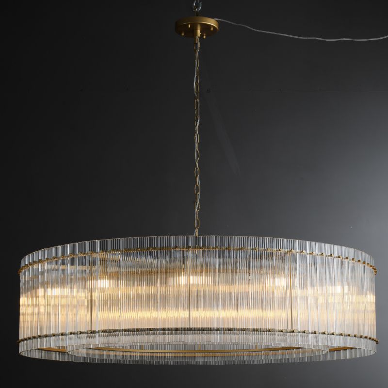 Golden Tea Modern Round Glass Chandelier 48"