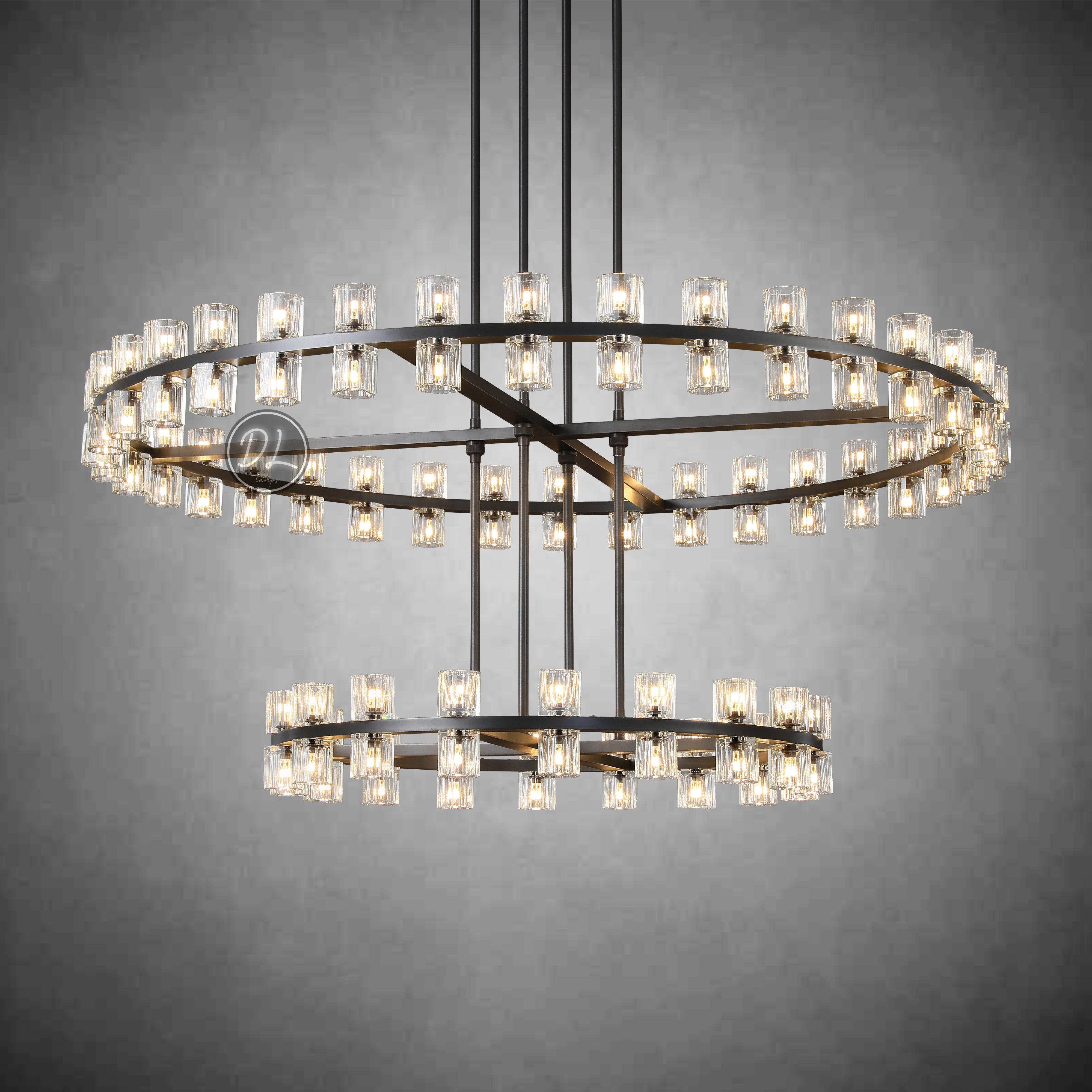 2-Tier Wine-Glass Round Chandelier 60",108-Lights