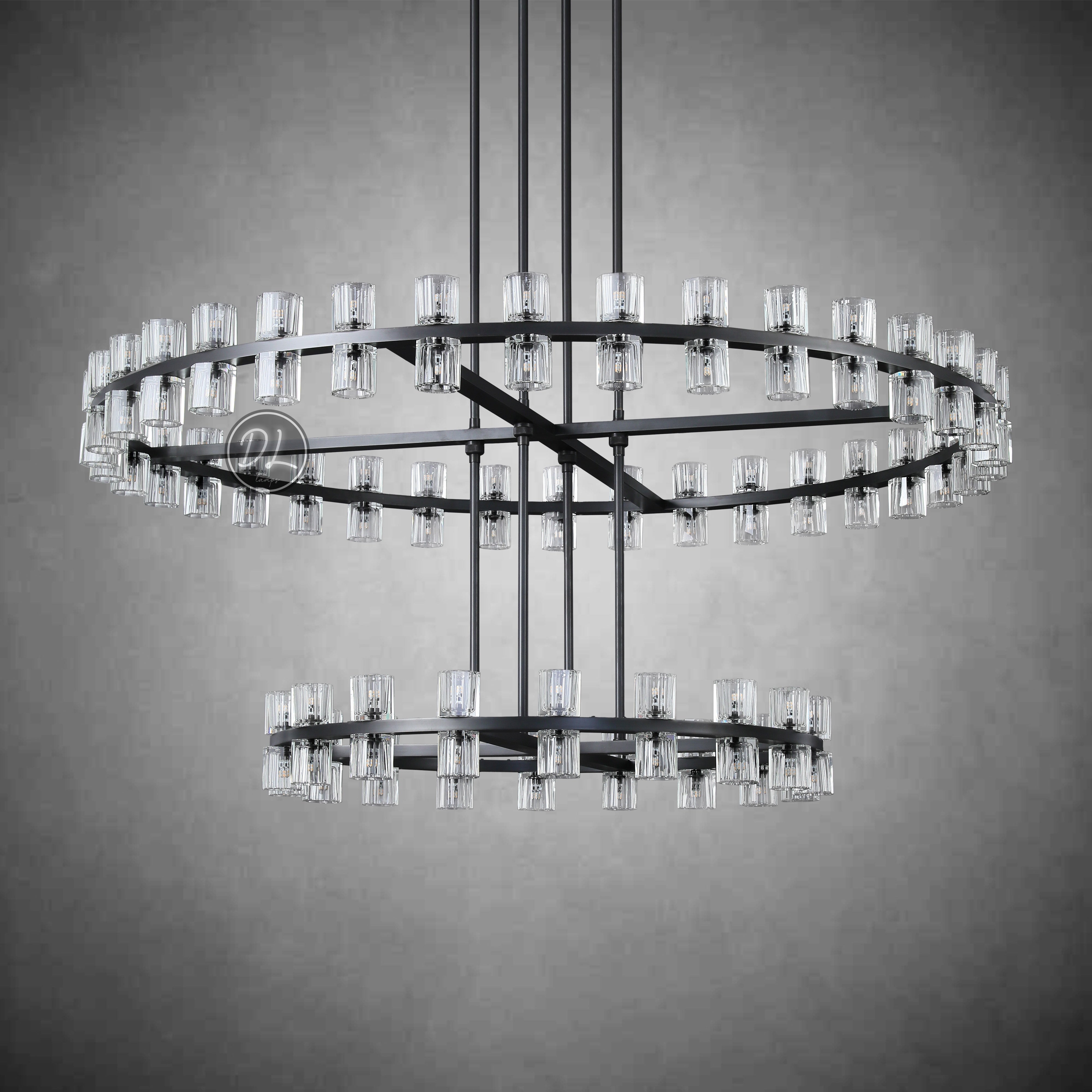 2-Tier Wine-Glass Round Chandelier 60",108-Lights