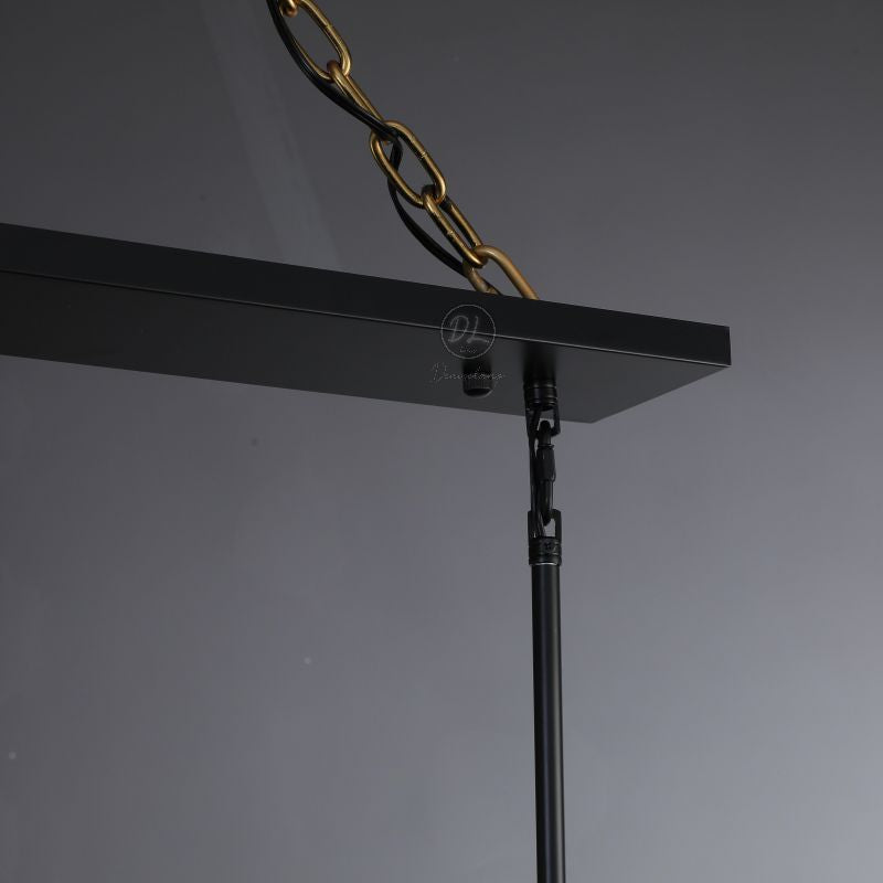 Serene Glass Lantern Rectangular Chandelier 54"/ 72"